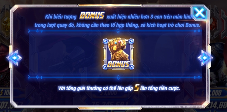 Biểu tượng bonus Avengers Gemwin