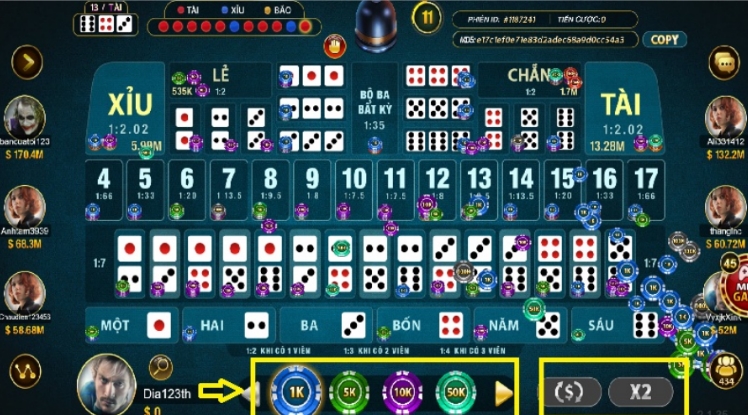 Hướng dẫn cách cược Sicbo Go88 tại cổng game bài Go88