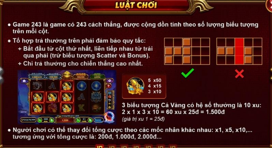 Luật chơi đơn giản với mọi anh em cược thủ