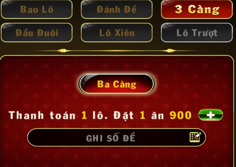 Hình thức cược 3 càng tại game Lô Đề