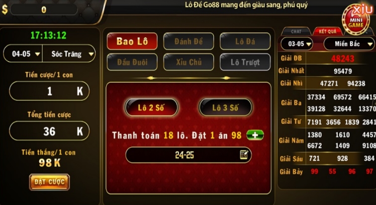 Hướng dẫn cách ghi đề, chơi lô tại cổng game bài Go88