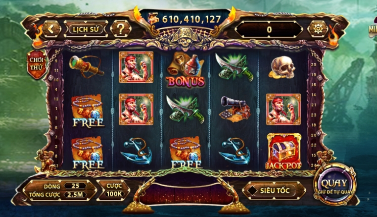 Giao diện chơi game Pirate King Gemwin tại cổng game hàng đầu Gemwin