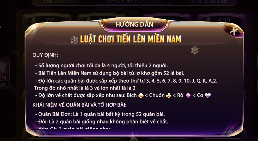 Luật chơi của thể loại Game bài Tiến Lên Gemwin tại cổng game