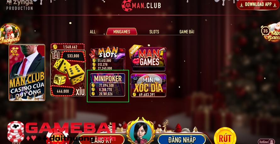 Gameplay Mini Poker Man Club